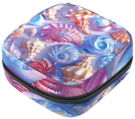 Aufbewahrungsbeutel für Damenbinden, glänzende Muschel, Oxford-Stoff, Menstruationstassen-Beutel, Stillunterlage, Tampon-Periodenbeutel mit Reißverschluss, für Teenager, Mädchen, Damen, Damen