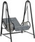 Outsunny Dondolo in rattan, altalena sospesa da giardino con supporto e cuscino per seduta, sedia sospesa per balcone, giardino, terrazza, grigio chiaro