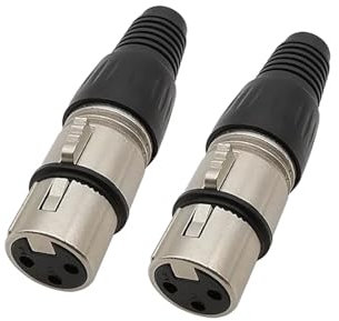 EJPPDHCO 2Pcs XLR Connector 3 Pin Male Female Audio Microphone Cables Plug Connectors Soldering Type XLR 3 Pole Socket Audios Mic Adapter(2 Female)