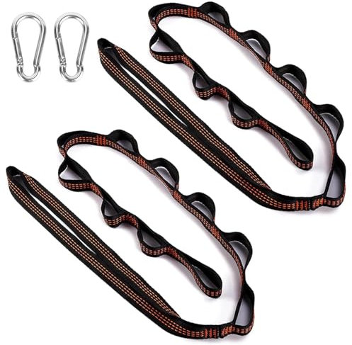ClcIosis 4 Stück Hängematten Befestigung Sets, Karabinern Universelle Hängematten Aufhängung, Schaukelseil Sicher Schaukel Befestigung für Innen Außen Außen Camping Outdoor Wandern