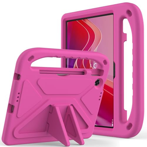 XLTTONG for Lenovo Tab 10.1 2025 Case (TB311XU/TB311FU), Kids Cover With Shockproof Handle Stand for Lenovo Tab 10.1inch 2025 Tablet (Rose)