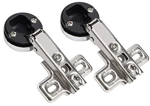 2 Pack 90 Degree Soft Close Hinges, Invisible Furniture Hinges Folding Doors Hinge, Smooth Slow Closure, Match with 26mm Cup Screws(Straight Arm/2pcs)