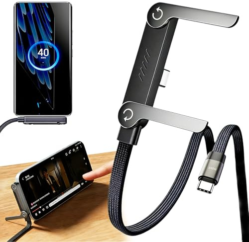 KOLGEIKJ 2-in-1 Invisible Stand Charging Cable - 240W Fast Charging Cable