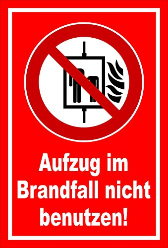 Melis-Folienwerkstatt Aufkleber - Aufzug benutzen verboten - 15x10cm – S00355-041-D 20 VAR