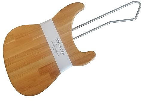 ICEBORN Schneidebrett GITARRE Caster mit abnehmbaren Edelstahl Gitarrenhals und Silikonfüße