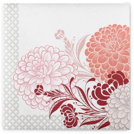 Mank Airlaid-Servietten 40x40 cm | Premium Einweg-Serviette | textilähnlich und saugstark | perfekt für Hochzeit & Partys | Sommer | Frühling | 50 Stück | Clarissa (Bordeaux)