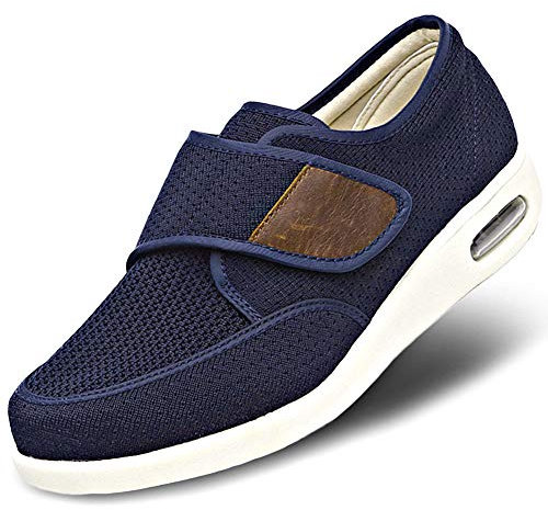 MEJORMEN Herren Ödema Diabetiker Schuhe Verstellbare Breite Outdoor Walking Sneakers Orthopädische Leichte Bequeme Freizeit Hausschuhe für ältere Menschen geschwollene Füße Arthritis Erholung,