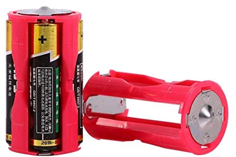Diyeeni 4Stk AAA auf C/Baby Größe 2.5cmx4.8cm Parallel Batterie Konverter, Batterie Adapter, C Size Batterie Aufbewahrungsbox, Rot
