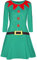 Fashion Star Xmas Women Elf Santa's Little Helper Swing Dress Elf Costume Green Plus Size (UK 24/26)