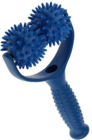 Nanxin Massageball Roller mit Griff, Massageroller Igelball Roller Handmassage Selbstmassagerolle - Blau