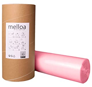 MELLOA Set für die Füllung 20 Windeleimer Kartuschen kompatibel mit Tommee Tippee Sangenic TEC Simplee Twist & Click und viele andere Nachfüllkassetten (Rosa, 200m + Papierröhre)