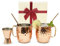 Kitchen Science [Gift Set] Moscow Mule Mugs, Stainless Steel Lined Copper Moscow Mule Cups Set of 2 (19 OZ) w/ 2 Straws & 1 Jigger | Tarnish-Resistant Stainless Steel Interior