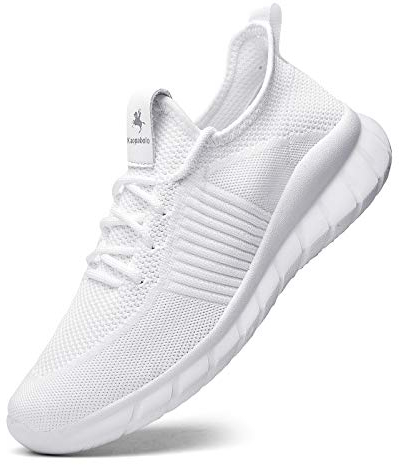 Kaopabolo Turnschuhe Damen Herren Leichtgewichts Atmungsaktiv Sportschuhe Sneaker Laufschuhe Trainers Walkingschuhe für Outdoor Fitness Sporthalle Weiß 42