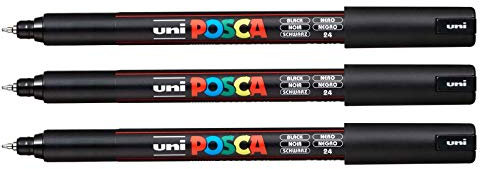 Uni-ball PX89789000 POSCA -181701 Marker mit kalibrierter Spitze (Schwarz 3 Stück)