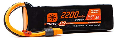 Spektrum SPMX223S100 2200mAh 3S 11.1V Smart G2 LiPo 100C IC3, Multi