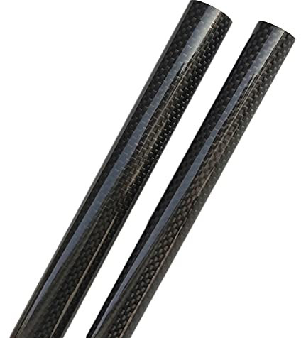 BAIWANLIN 3K Carbono Fibra Tubo Hueco Rollo Redondo Alta dureza Weave Tejido Liso Brillante Drone Aviones Longitud500 mm2piezas 5-9,5mm*4mm