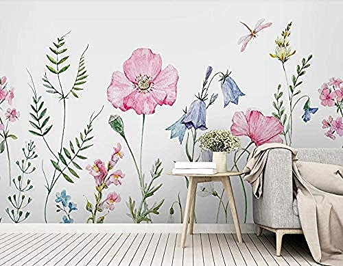 Moderne handgemalte Aquarell Blumenwiese Tapete für Schlafzimmer Wohnzimmer Wanddekoration Wandbild fototapete 3d effekt tapeten Wohnzimmer Schlafzimmer kinderzimmer-150cm×105cm