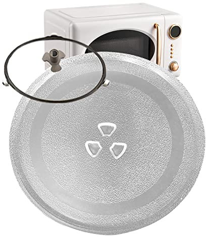 Micro-ondes Plaque-Résistant À La Chaleur, Plateau Tournant En Verre Pour Micro-ondes-Ronde-pour Four À Micro-Ondes, Lisse Plateau Pour Micro-ondes, Avec Support Plateau Tournant ( Size : 10in/255mm )