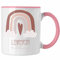 Trendation - Lehrerin Tasse Geschenk Danke Kaffeetassse Geschenkidee für Klassenlehrerin mit Herz Spruch (Rosa)