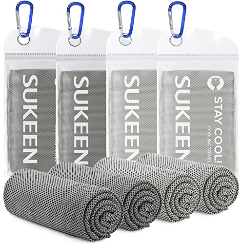 Sukeen Kühltuch Set, kühlendes Handtuch Kühltücher Hals, Handtuch kühlend, Cooling Towel, Kühltücher Sport, Kühlendes Tuch, Eishandtücher für Wandern, Laufen, Tennis, Reisen,