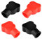 4PCS Battery Terminal Covers,Insulating PVC Battery Terminal Protector,Black&Red Marked Positive and Negative Car/Marine Battery Terminal Cover Kit