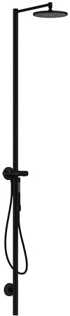 hansgrohe Axor Starck Duschsäulen Set, Kopfbrause 240 1jet, mit Thermostat, Aufputzmontage, 12672, Farbe: Schwarz Matt
