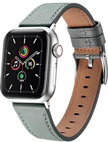 MUENShop Sheep Leather Strap Compatible with Apple Watch Straps 49mm 45mm 44mm 42mm,Men Women Replacement Band for Apple Watch Series 8 7 6 5 4 3 2 1 & iWatch SE,Ultra