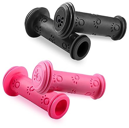 HENGBIRD 2 Paar Fahrradgriffe Kinder -Woom 2 Kinder Lenkergriffe mit Prallschutz | 105mm Sicherheits-Ende Fahrrad Griffe für Kinderfahrrad, Roller, Dreirad und Laufrad,Griffe Fahrrad Kinder
