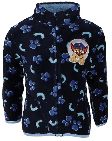 Kinder Fleece Jacke Stehkragen Kuscheljacke mit Motiven im Stil von Paw Patrol Frozen Peppa Pig Hoodie mit Reissverschluss Sweatshirt Jungen Mädchen warm Geschenk Paw 128cm