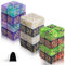 SLAKOZYT Set di cubi Token Magic The Gathering Glitter Sparkle Dice, Dadi di fedeltà Starry Marble D6 compatibile (48 stelle notte viola, rosso, verde, nero, bianco), P0121
