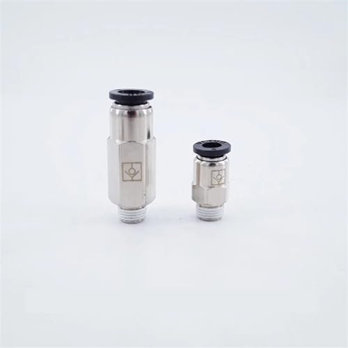 Einweg-Pneumatik-Luft-Rückschlagventil, gerade, 4 mm/6 mm/8 mm, M5 M6 1/8 1/4 One-Touch-Schlauchverbinder, 1 Stück(Color:PCVC,Size:4MM_1/4)
