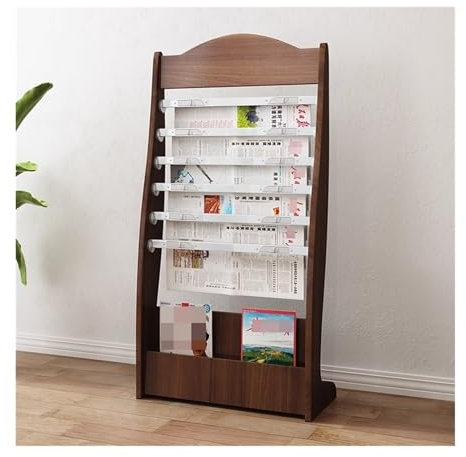 Présentoir à magazines Porte-journaux sur pied Couleur érable/couleur noyer Porte-journaux Porte-livres et journaux Organisateur de magazines en bois Support pour brochures Porte-revues sur pied