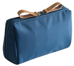 Schminktasche Klein,Kleine Kosmetiktasche,Mini Make Up Tasche Damen,Handtasche Kosmetiktasche,Tragbare Kosmetik Organizer Make Up Bag,Aufbewahrungstasche,Makeup für Reise/Travel/Schlafzimmer (Blau)