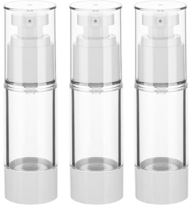 IFDGCTK 1OZ/30ML Clear Airless Pump Bottles, Lotion Dispenser Travel with Pump, Vacuum Plastic Travel Size Lotion Bottle for Foundation, Creams, Cosmetic(3 Pack)