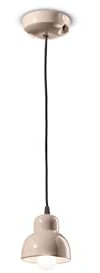Licht-Erlebnisse Hängelampe Keramik E14 rund Ø 11 cm klein schmal Sandgrau Retro Design Handarbeit GIACOMO Pendelleuchte Esstisch Wohnzimmer Hängeleuchte Küche