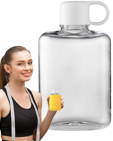 Darryy Bouteille d'eau plate 750 ml en plastique de sport, bouteille d'eau rectangulaire, bouteille d'eau plate pour activités de plein air, idéale pour style de vie moderne