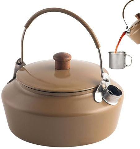 Bollitore da fornello - Bollitore da caffè con manico ergonomico, teiera in acciaio inossidabile | Bollitore a gas da fornello da 1 l, bollitore per acqua bollente veloce, bollitore da campeggio all'a