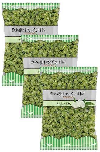 EUKA MENTHOL Eukalyptus Bonbons hell, ca. 150 Eukalyptus Drops, 3er Pack (1 x 1000 g)