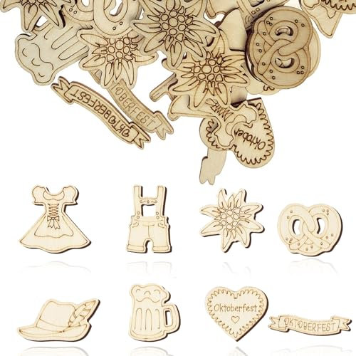 100 Stück Streudeko Oktoberfest Holz Deko, Konfetti Bayern Streuteile Dekoration, Holz Streudeko Party Tischdekoration, Edelweiss Bier Dirndl Oktoberfest Tischdekoration
