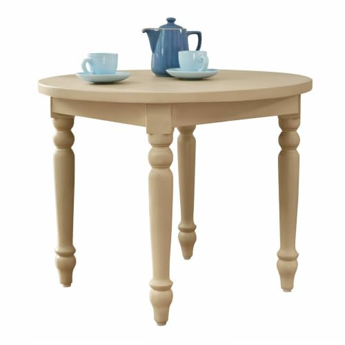 Loberon Kindertisch Sourila, beige | Kindgerechte Größe, Stilvolles Landhaus-Design, Runde Tischplatte, Gedrechselte Beine, Kinderzimmer, Mangoholz