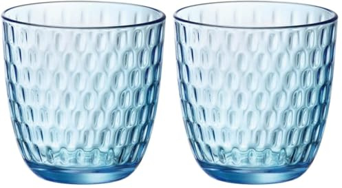 Rocco Bormioli Slot Vaso de vidrio, Turquesa, 6 Unidad (Paquete de 2), 6