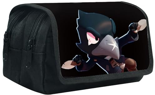 SyxhHzm Braw Federmäppchen,Cartoon Federmäppchen,Federtasche,Kinder Große Kapazität Stift Tasche, Doppel-Reißverschluss, für Teenager Studenten Büro Schulbürobedarf