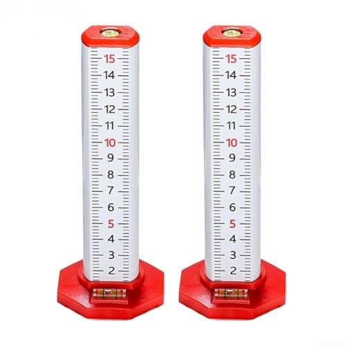 Bebykilemi Doppelter Verwendungszweck Höhenlineal mit magnetischer Basis, 2 Stück, Laminatboden-Formmesswerkzeuge, Geburtstagsgeschenk für Männer, Ihn, Ehemann (rot)