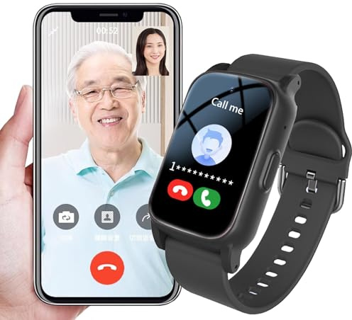 Vexorium Smart Watch with Fall Detection, GPS Tracker for Seniors with Dementia, Alzheimer's or Autism, SOS Emergency Call Bracelet for Elderly,Black