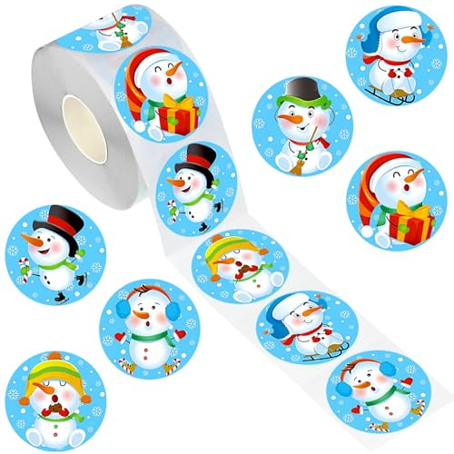 Winter Aufkleber, 500pcs Winterferien Aufkleber, Winter Aufklebers für Kinder, Schneemann Sticker, Weihnachten Schneemann Sticker, für Geschenkedeko und Scrapbooking