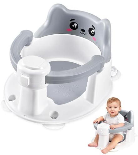 Siège de Bain pour Bébé, Anneau de Bain Bébé Antidérapante de 6 Mois et Plus, Baby Siège Bains Ergonomique, avec 4 Ventouses, pour la Douche ou le Bain