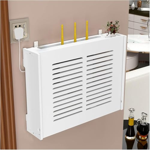 LBLFEBD Wall Mounted Router Bracket Floating Shelves WiFi Storage Box Wall Shelf Power Strip Protector Hider Router Rack Desktop Storage Box