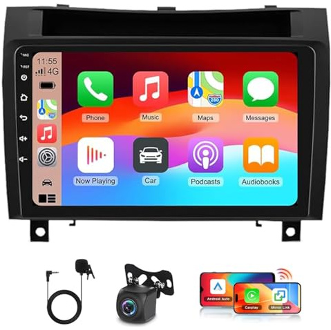 9 Zoll Navigationsgeräte für Mercedes Benz SLK Classe R171 2004-2011 Autoradio mit Bildschirm mit Apple CarPlay & Android Auto Display Bluetooth Radio GPS Navigation Voiture FM/RDS Android 15 2+64G