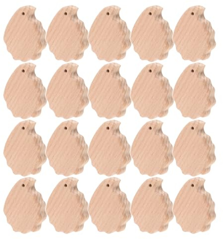 20 Holzigel zum Basteln und Bemalen, 5cm Khaki