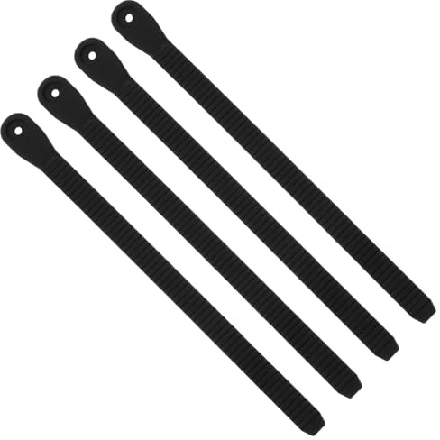 BESPORTBLE Lot de 4 Sangles de Fixation Réglables pour Patins à roulettes et Rollers en Ligne, Sangles de Serrage en Nylon Noir 250 Mm Vis de Fixation, Accessoires Universels